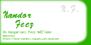 nandor fecz business card